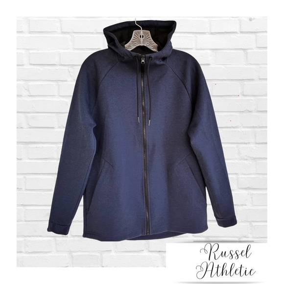 Russell Athletic Men's Active Fusion Knit Athletic Jacket Dark Blue Men’s Small - Picture 1 of 6